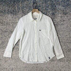 Court & Rowe Shirt Womens Size Medium White Button Up Embroidered Preppy